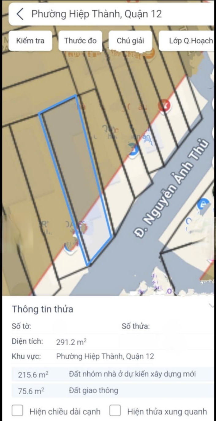 MĂT TIỀN NGUYỄN ẢNH THỦ - NGAY NGÃ TƯ  - 290M2 - 23 PHÒNG