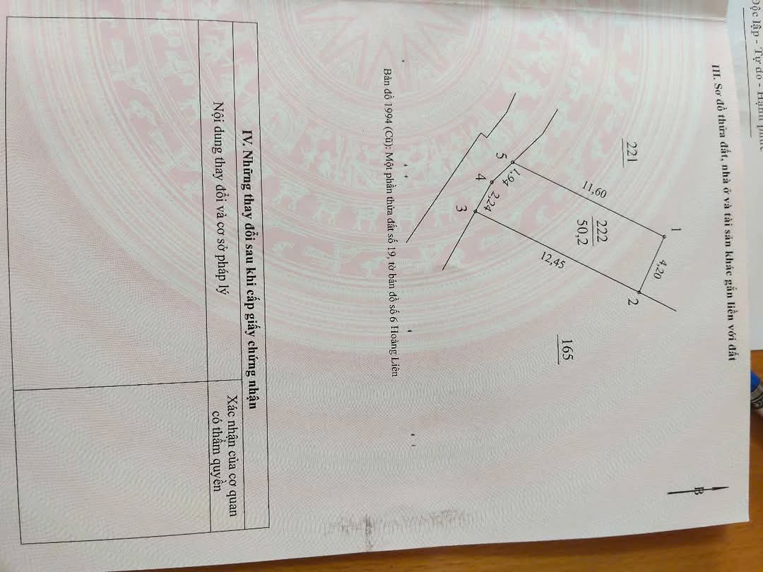 Bán đất Hoàng Liên, Liên Mạc, Bắc Từ Liêm, 50.2m2, mặt tiền 4.2m, giá 5.25 tỷ