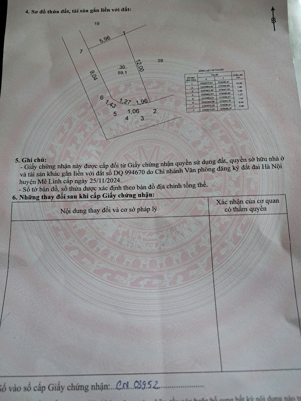 ĐẤT ĐẸP-HIẾM TẠI LÀNG VH DO THƯỢNG, TIỀN PHONG, MÊ LINH, HN-S=59,1M LÔ GÓC, NỞ HẬU GIÁ 3,8X TỶ