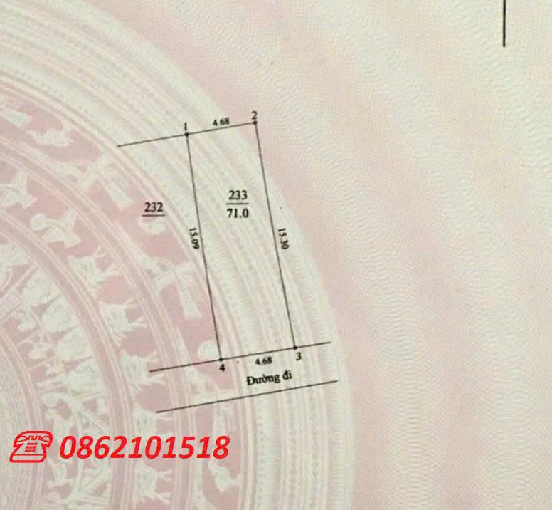 Bán đất tại Xã Nam Hồng, Đông Anh, Hà Nội diện tích 71m2 giá 4.5 Tỷ