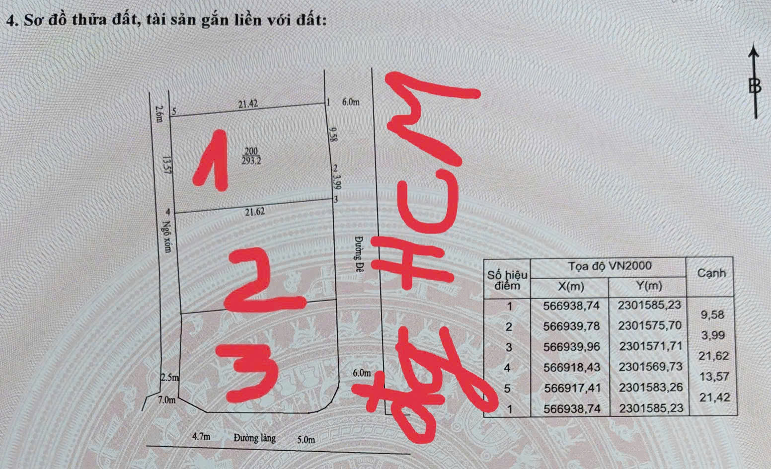 Bán đất phân lô mảnh 1-2-3 (293,2m2- 297,7m2- 298,4m2).
