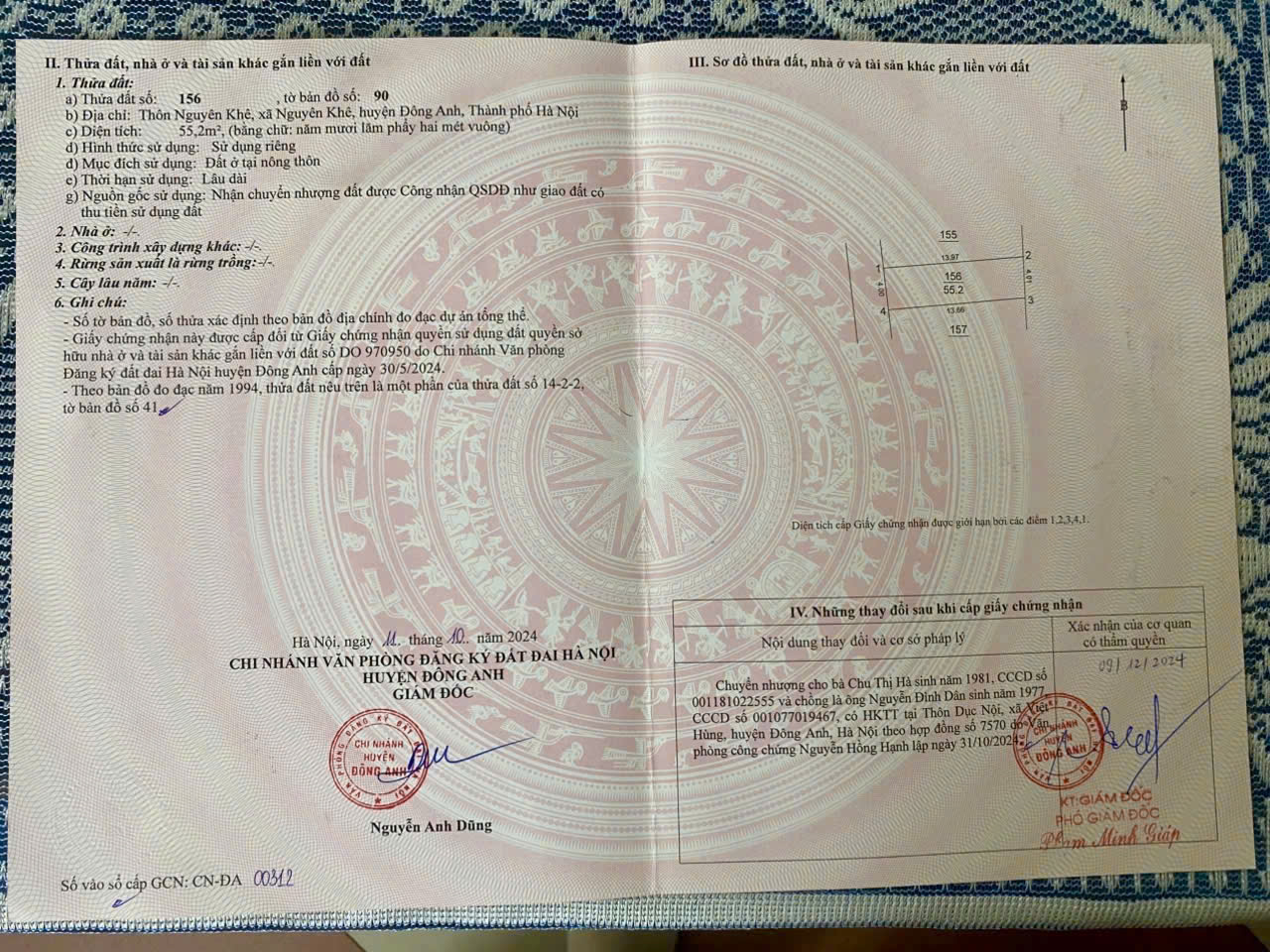 BÁN NHANH 55,2M ĐẤT NGUYÊN KHÊ, ĐÔNG ANH. GẦN LÊ HỮU TỰU, KHU TĐC NGUYÊN KHÊ, DÂN CƯ ĐÔNG ĐÚC AN NINH TUYỆT ĐỐI