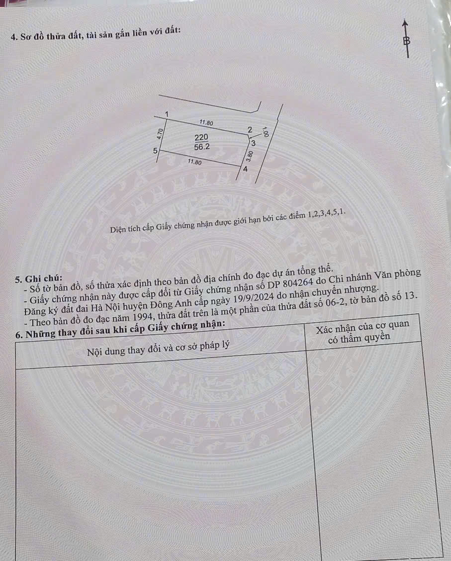 NGAY GẦN ĐƯỜNG VÕ NGUYÊN GIÁP. LÔ GÓC 56M ĐẤT THỐ BẢO, VÂN NỘI, ĐÔNG ANH. CHỈ 4,6 TỶ