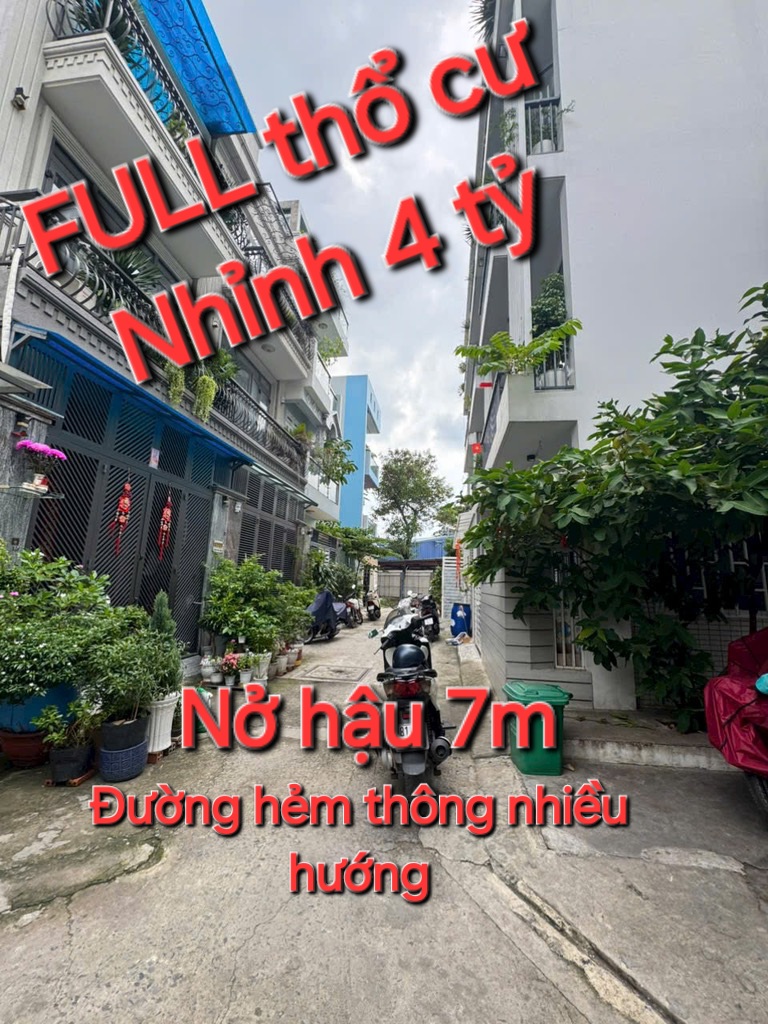 ĐẤT 100% THỔ CƯ - KHÔNG QUY HOẠCH - HƠN XÍU 4 TỶ - SHR, Phạm Văn Chiêu, Gò Vấp