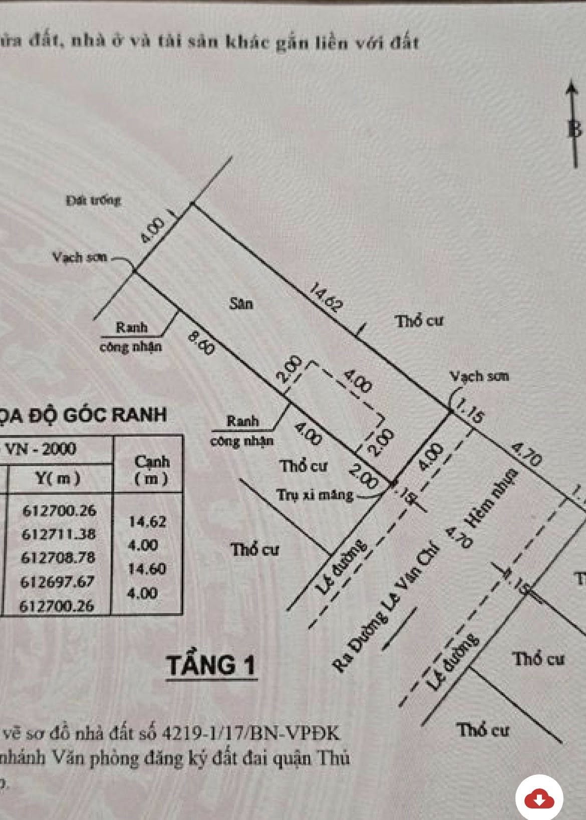 CHỈ NHỈNH 5 TỶ LÔ ĐẤT ĐẸP KHU DÂN CƯ PHÂN LÔ HẺM 76 LÊ VĂN CHÍ - LINH TRUNG
