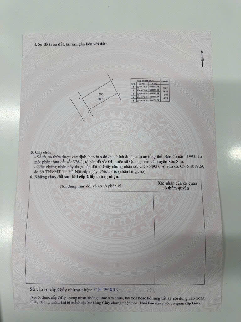 BÁN NHÀ – QUANG TIẾN – SÓC SƠN