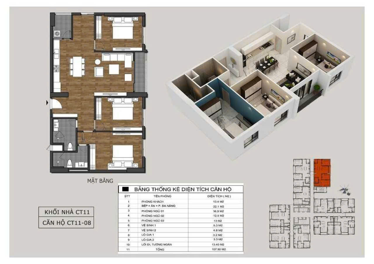 Bán CHCC 108m2 CT11 (Gardenia) - KĐT Hồng Hà Ecocity - Tứ Hiệp - Thanh Trì (5.3 tỷ) - 0919107337