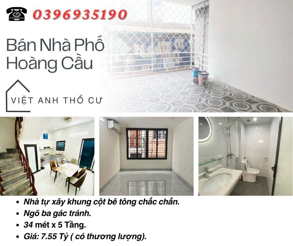 Bán nhà Phố Hoàng Cầu_Thiết Hợp Lí_Nhà Thoáng Sáng_31mx5T_Giá: 7.4 Tỷ_Lh; 0396935190.