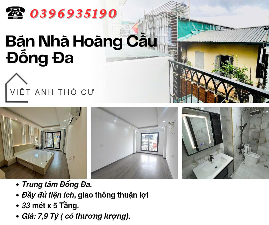 Bán nhà Phố Hoàng Cầu, Trung Tâm Quận, Bạt Ngàn TIện Ích, 33mx5T, Giá: 7.9 Tỷ, Lh: 0396935190.