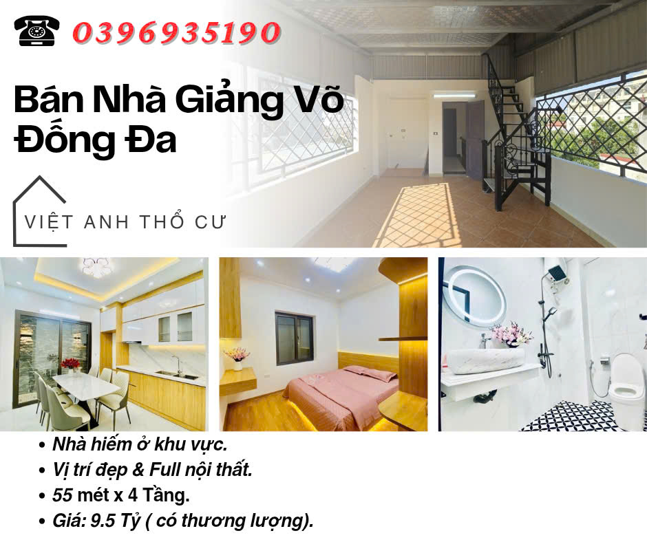 Bán nhà Phố Giảng Võ, Vị Trí Đẹp, Full Nội Thất, 55mx4T, Giá: 9.5 Tỷ, Lh: 0396935190.