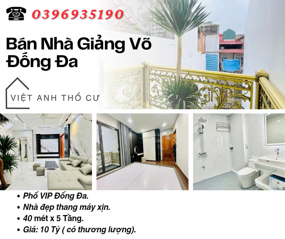 Bán nhà Phố Giảng Võ, Thiết Kế Hiện Đại, Nhà Mới Thang Máy, 40mx5T, Giá: 10 Tỷ, Lh: 0396935190.