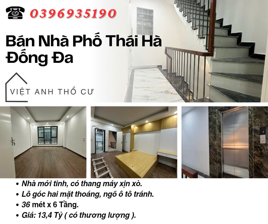 Bán nhà Phố Thái Hà_Phố VIP_Ngõ To_Nhà Đẹp Thang Máy_36mx6T_Giá: 13.4 Tỷ_Lh: 0396935190.