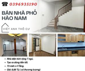 Bán nhà Hào Nam Đống Đa, Giá Đầu Tư, Cho Thuê Dễ Dàng, 73mx4T, Giá: 8,88 Tỷ, Lh: 0396935190.