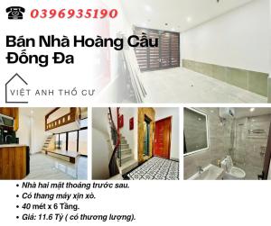 Bán nhà Phố Hoàng Cầu, Hai Mặt Thoáng, Có Thang Máy , 40mx6T, Giá: 11.6 Tỷ, Lh: 0396935190.