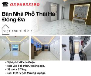 Bán nhà Phố Thái Hà, Nhà Thang Máy, Ngõ Đẹp, 39mx7T, Giá: 11.9 Tỷ, Lh: 0396935190.