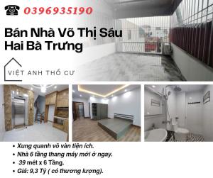 Bán nhà phố Võ Thị Sáu, Nhà Đẹp Mới, 6 Tầng Thang Máy, 39mx6T, Giá: 9.3 Tỷ, Lh: 0396935190.