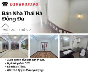 Bán nhà Phố Thái Hà, Ngõ Nông, Ba Bước Ra Phố, 62mx5T, Giá: 13.6 Tỷ, Lh: 0396935190.