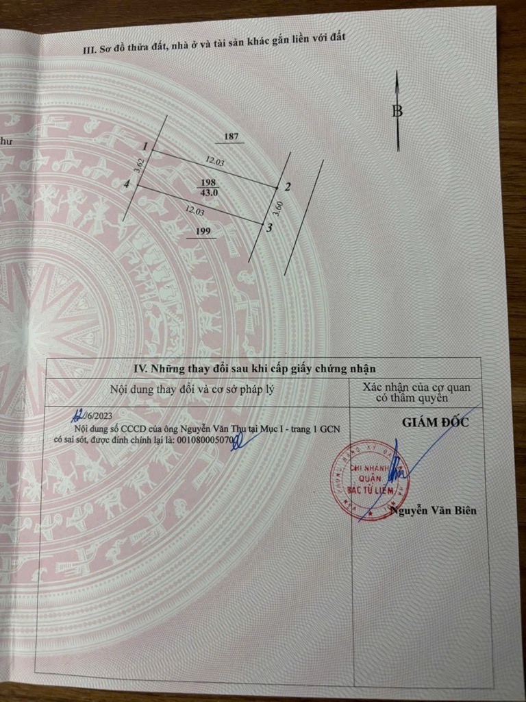 Bán mảnh đất đẹp Bắc Từ Liêm, Oto đỗ cửa, Gần phố, Xây ở hoặc đầu tư, Vuông đẹp, 43m2 chỉ nhỉnh 5 tỷ