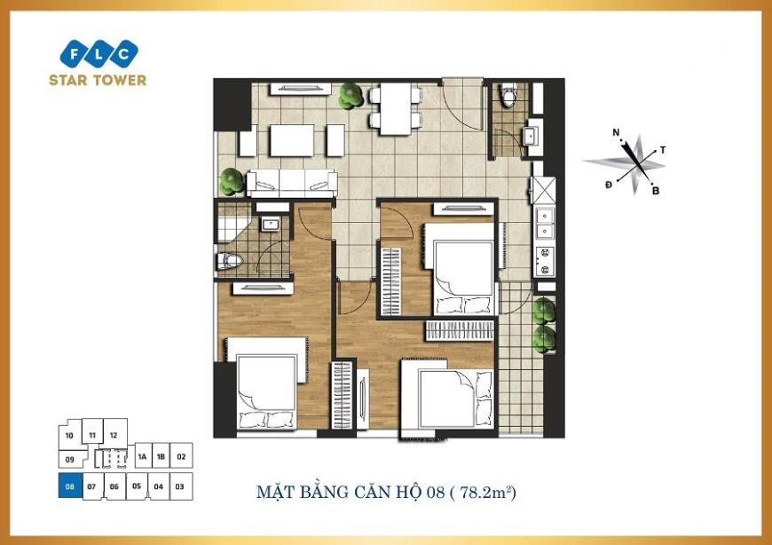 CHÍNH CHỦ- 3,9TỶ-75M2- BÁN CĂN GÓC CHUNG CƯ FLC STAR TOWER-QUANG TRUNG HÀ ĐÔNG - NỘI THẤT CƠ BẢN